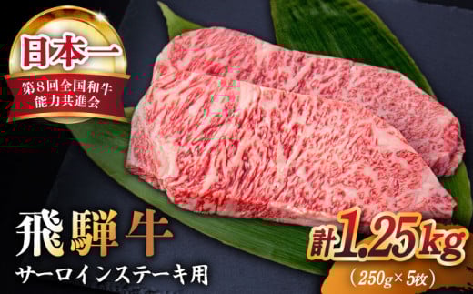 【飛騨牛】 A4 等級以上 サーロイン ステーキ用 5枚 (計1.25kg) 和牛 ブランド牛 国産 牛肉 多治見市 / 渡辺精肉店 [TAZ002]