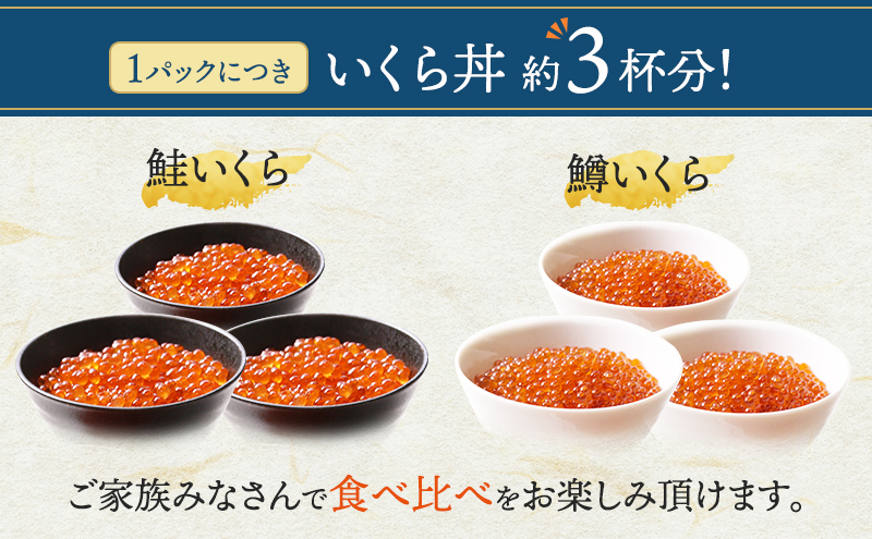 いくら 醤油漬け 2種 セット 詰め合わせ 鮭 鱒 イクラ 鮭いくら 200g 鱒いくら 180g 食べ比べ 魚卵 加工品 魚介 魚介類 海鮮 海鮮セット ご飯のお供 ごはんのお供 北海道 留萌