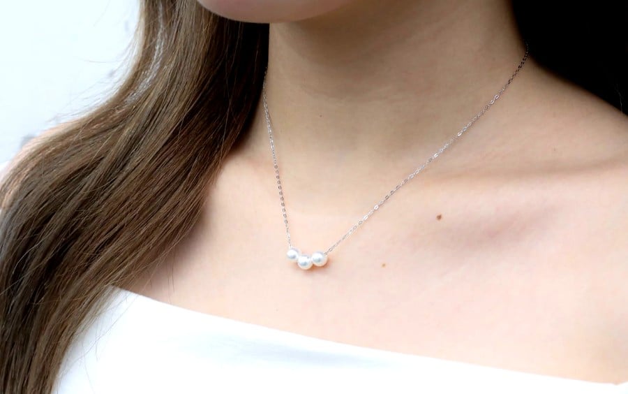 アコヤパール ネックレス ペンダント あこや真珠3株