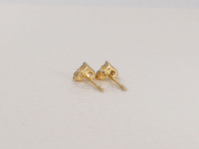 【K10】 ダブルハートのダイヤモンドピアス 【PE-2367K10】