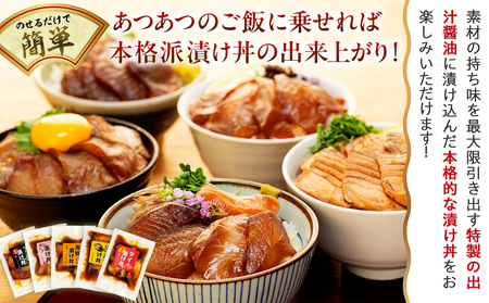 特製出汁醤油で漬け込んだ漬け丼5種セット10食分(各90g)