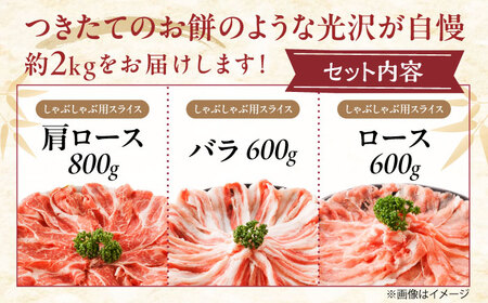 冷凍 「瀬戸のもち豚せと姫」 しゃぶしゃぶセット (ロース・肩ロース・バラ) 約2kg [BAER035]豚肉