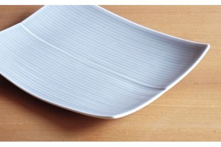 【白山陶器】【長方皿】レリーフ模様が美しい角皿2枚セット グレイ 皿 【波佐見焼】 [TA53] 波佐見焼