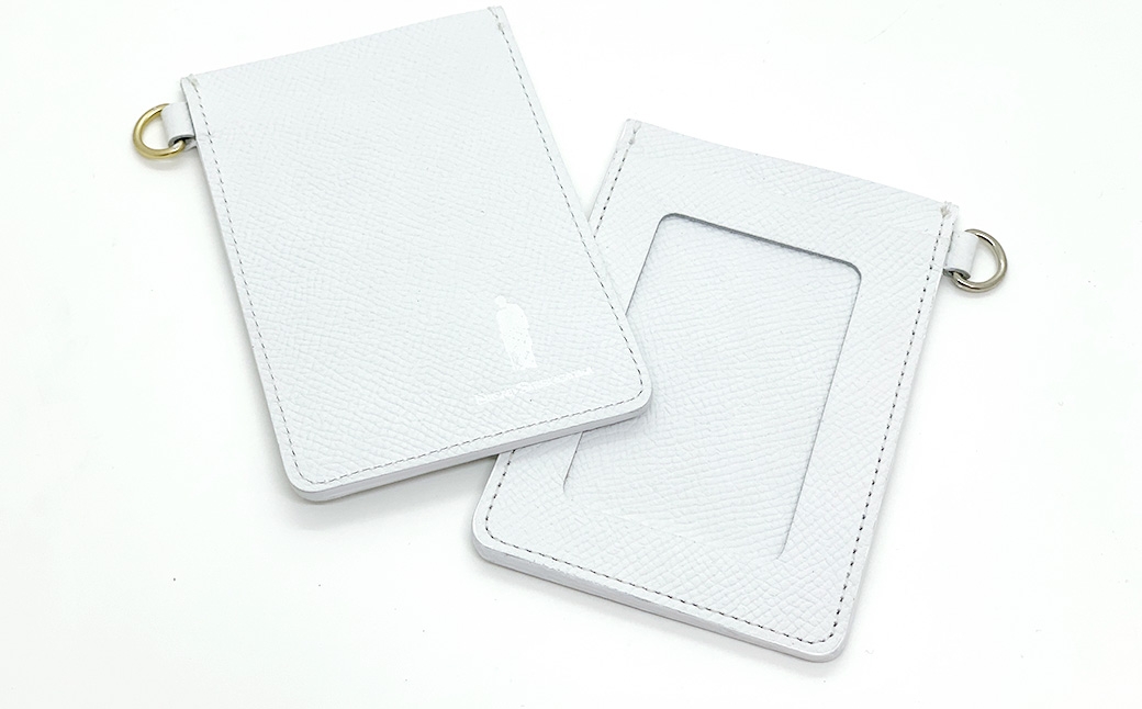 渋沢栄一翁 パスケース （ ホワイト ） ケース フランス革 小物 牛革 革 革製品 収納 収納品