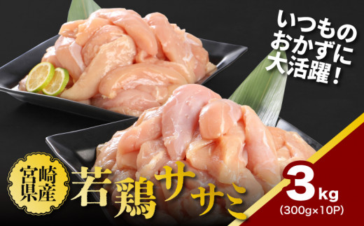 
                  1袋300g！宮崎県産若鶏ササミ 小分け3kg - 国産 鶏肉 ササミ肉 小分け 低カロリー/高たんぱく ヘルシー 健康志向 さっぱり 筋トレ 体づくり 真空パック 冷凍 脂身が苦手な方に K16_0123_2
                