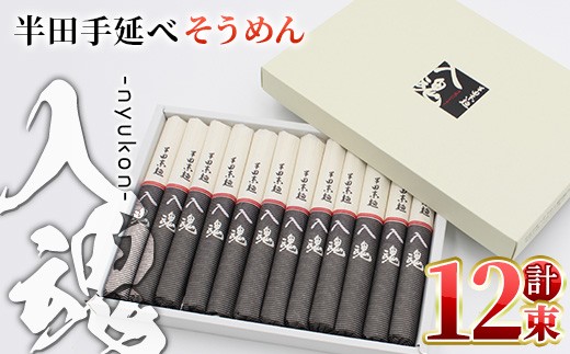 ＜選べる内容量＞半田そうめん『入魂』(100g×12束／計1.2kg)【tr01-01-A】【半田手延べそうめん協同組合】