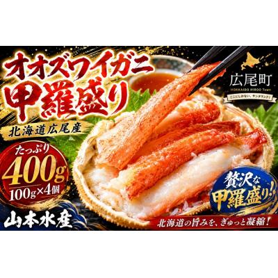 ふるさと納税 広尾町 山本水産オオズワイガニ甲羅盛り　100g×4個【かに　おおずわいがに　国産　北海道産】(K0015)