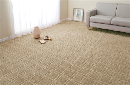 日本製 カーペット 長方形 6帖 約261×352cm ベージュ 1枚 600016460型[1085]