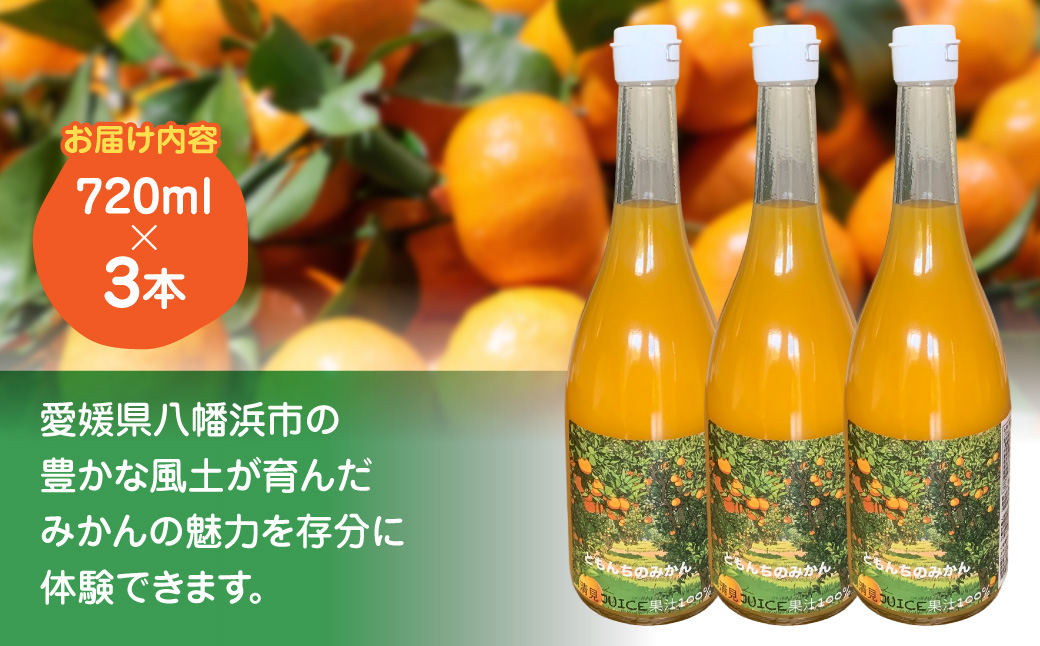 ともんちのみかん清見ジュース 720ml×3本(計2160ml)【D91-1】【1639242】 YWTB001