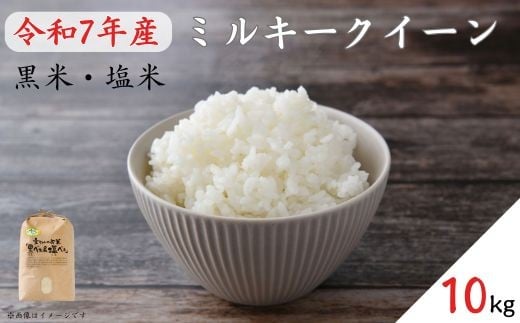 
            《 令和7年産 ・予約受付》黒米・塩米（ミルキークイーン）約10kg ／ 米 お米 こめ コメ 精米 白米 新米 令和7年 ミルキークイーン 10kg 産地直送
          