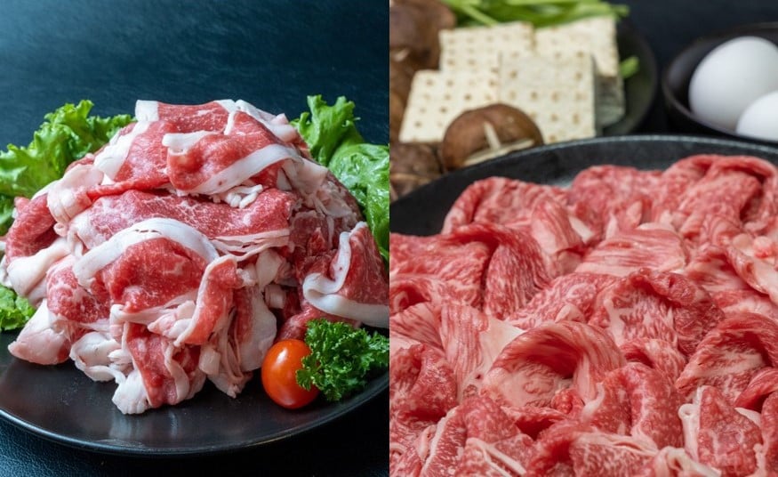 
            【セット】佐賀県産和牛切り落とし　800g（400g×2パック）+A5・4等級　佐賀牛肩ロースすき焼き　600g（300g×2パック）
          