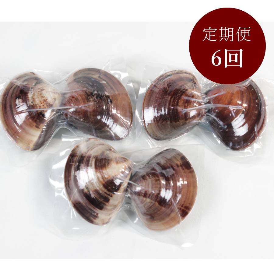 ＜桑名はまぐり屋＞桑名産「はまぐり」５年もの（レトルト）6粒　【6ヵ月定期便】