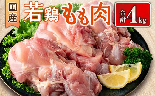 
国産若鶏もも肉 合計4kg 鶏肉 九州産【B627】
