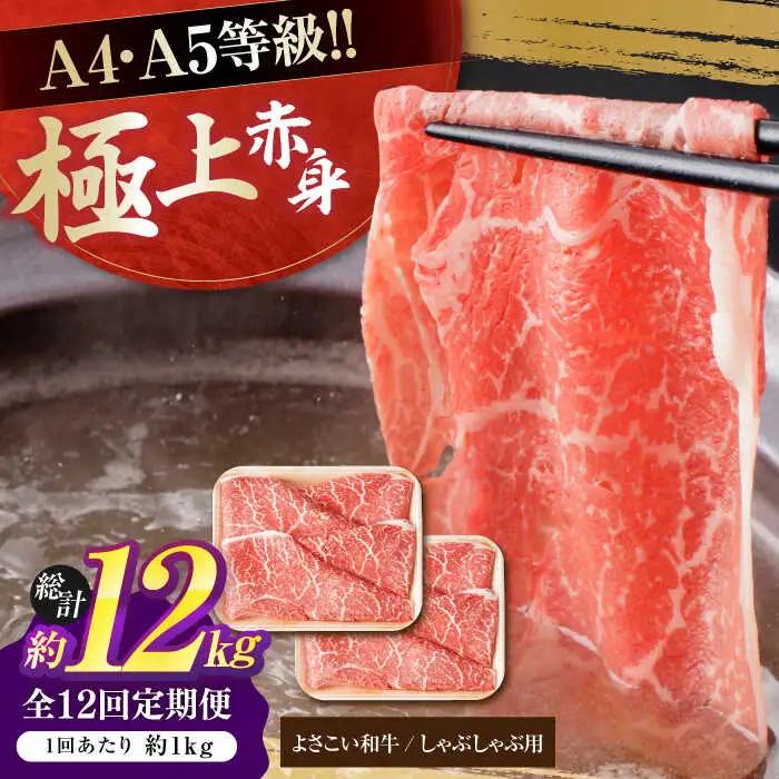 【12回定期便】高知県産 よさこい和牛 上赤身 しゃぶしゃぶ用 総計約12kg / 牛肉 牛肉しゃぶしゃぶ 牛肉 牛肉しゃぶしゃぶ 牛肉 牛肉しゃぶしゃぶ [ATAP126]