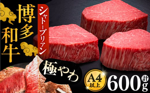 博多和牛 ヒレ シャトーブリアン 200g × 3枚《豊前市》【久田精肉店】 [VBK084]