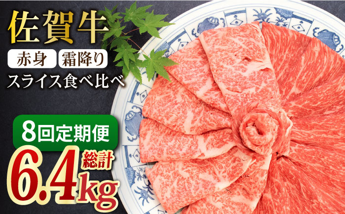 
＜全8回定期便＞和牛最高級ブランド佐賀牛 赤身＆霜降り スライス食べ比べセット 吉野ヶ里町/ミートフーズ華松 [FAY079]
