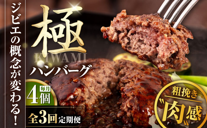 
            【全3回定期便】鹿肉 ハンバーグ 極 4個 《喜茂別町》【EBIJIN】 ジビエ ハンバーグ 鹿 手作り 惣菜 簡単調理 赤身 冷凍 冷凍配送 北海道 定期便 [AJAO103] 60000 60000円 6万円
          