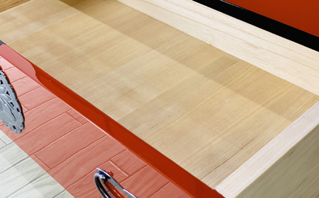  30朱塗チェスト 片開下一 朱と黒 〈創業明治2年、田中家具謹製〉二本松伝統家具 【田中家具】