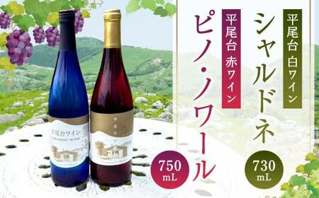 平尾台白ワイン・シャルドネ（730ml）と 平尾台赤ワイン ピノ・ノワール（750ml）2本セット ワイン 飲み比べ 赤白ワイン セット お酒