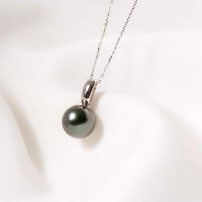 ふるさと納税 神戸市 【響】黒蝶真珠(タヒチパール)PT900 プラチナ ペンダントトップ |  | 02