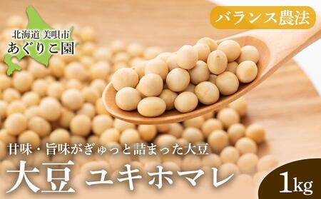 【バランス農法】農薬や肥料を使わずに育てた大豆　ユキホマレ　1kg【大豆 大豆 大豆 大豆 大豆 大豆 】