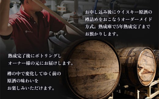 【ウイスキー樽オーナー権】 馬追蒸溜所プライベートカスク40L（700ml×約56本分）EXシェリー・中標津町産モルト100%