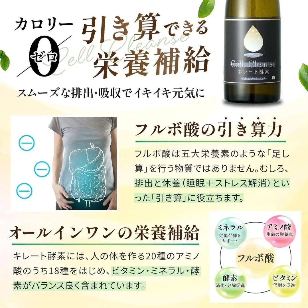 Cell Cleanse(セルクレンズ）フルボ酸 キレート酵素 (500ml×3本セット) 天然植物性マルチミネラル&ケイ素