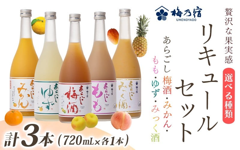 
                  あらごしシリーズ 720ｍl 3本 セット ／ 梅乃宿酒造 お酒 リキュール ギフト 贈り物 プレゼント 人気 メーカー直送 みっく酒 ゆず みかん 梅酒 もも 果実 奈良県 葛城市【umyd-oyaoya】
                