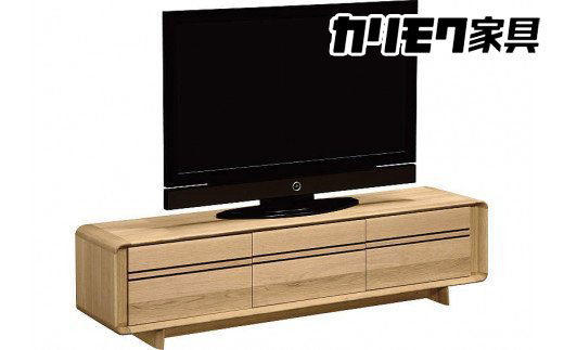 カリモク家具『テレビボード』QU6107 [1068] 家具 国産 テレビ台 カリモク家具 ダイニング リビング 収納 無垢 木製 国産 インテリア 転倒防止 ローボード テレビラック ラウンジ オーク 幅 1800 mm 曲面加工 家具 AV機器収納 引っ越し 転居 祝い