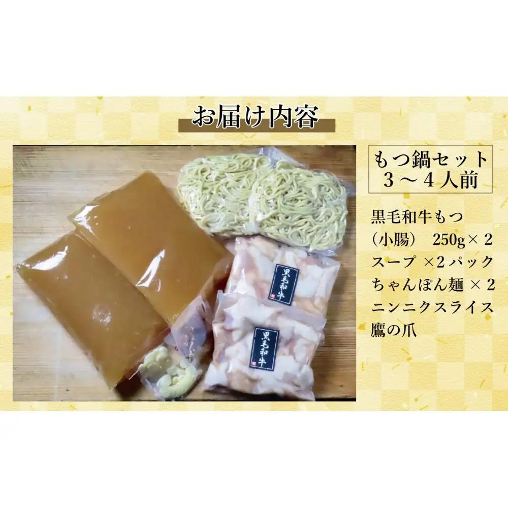 定期便 3回 【福岡市】 黒毛和牛 もつ鍋 白濁 鶏ガラスープ醤油スープ 3～4人前セット