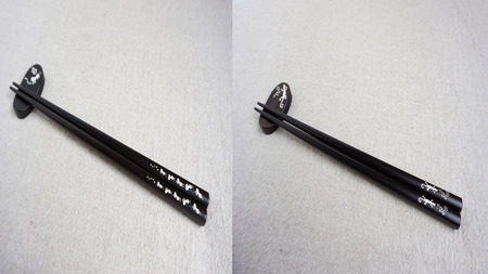 【貝象嵌】貝象嵌箸 1膳セット 黒檀 岩手県 北上市 夢工房 E0306 黒檀 縁起物 木工品 ハンドメイド 贈り物 お祝い 記念品 ギフト プレゼン かわいい 工芸品  柄 選択可能 桜 紅葉 ふく