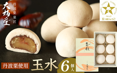 【五つ星ひょうご選定品 】丹波栗まんじゅう 玉水 （6個入り) 丹波栗 饅頭 DF04VC01