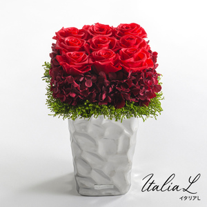 イタリアL 花 お花 プリザーブドフラワー ギフト プレゼント お祝い 誕生日 お供え アレンジ インテリア 東京都 墨田区 レッド