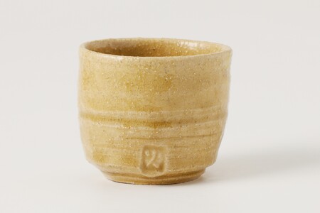 黄瀬戸ぐい呑　作者：北大路　泰嗣 【0032-069】陶芸 工芸品 陶器 美濃桃山陶 焼き物