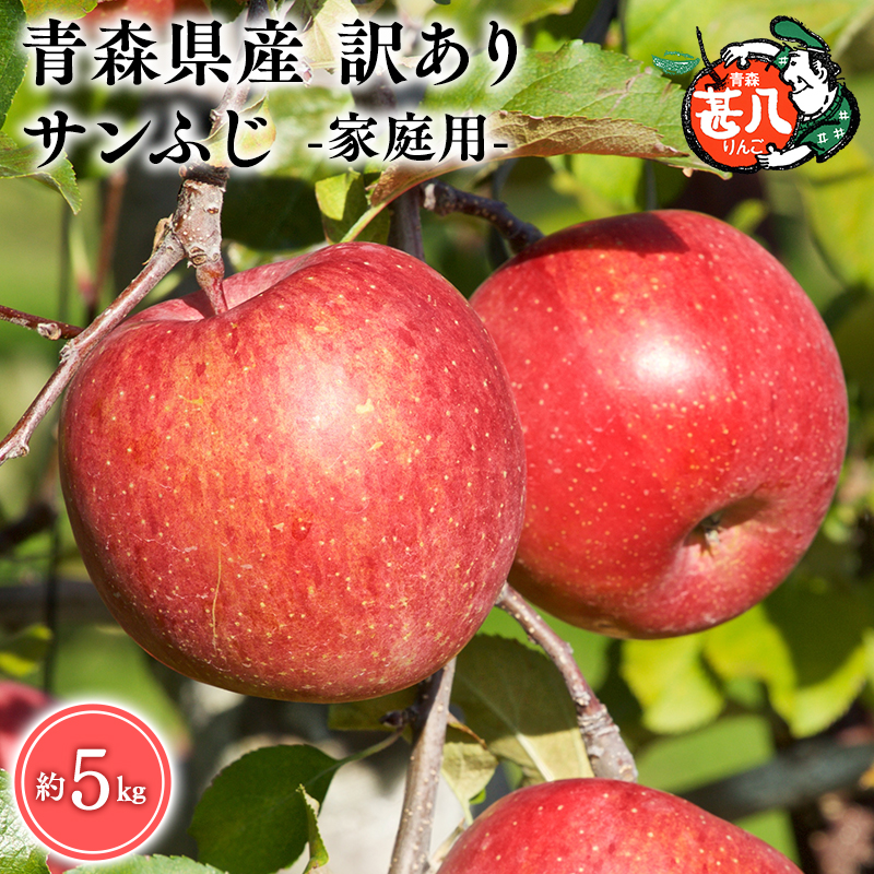 ≪選べる配送月≫ ３～４月発送　訳あり　家庭用　甚八りんごサンふじ５kg　【マルジンサンアップル　3月　4月　青森県産　平川市　りんご　サンふじ　5kg　訳あり　家庭用】