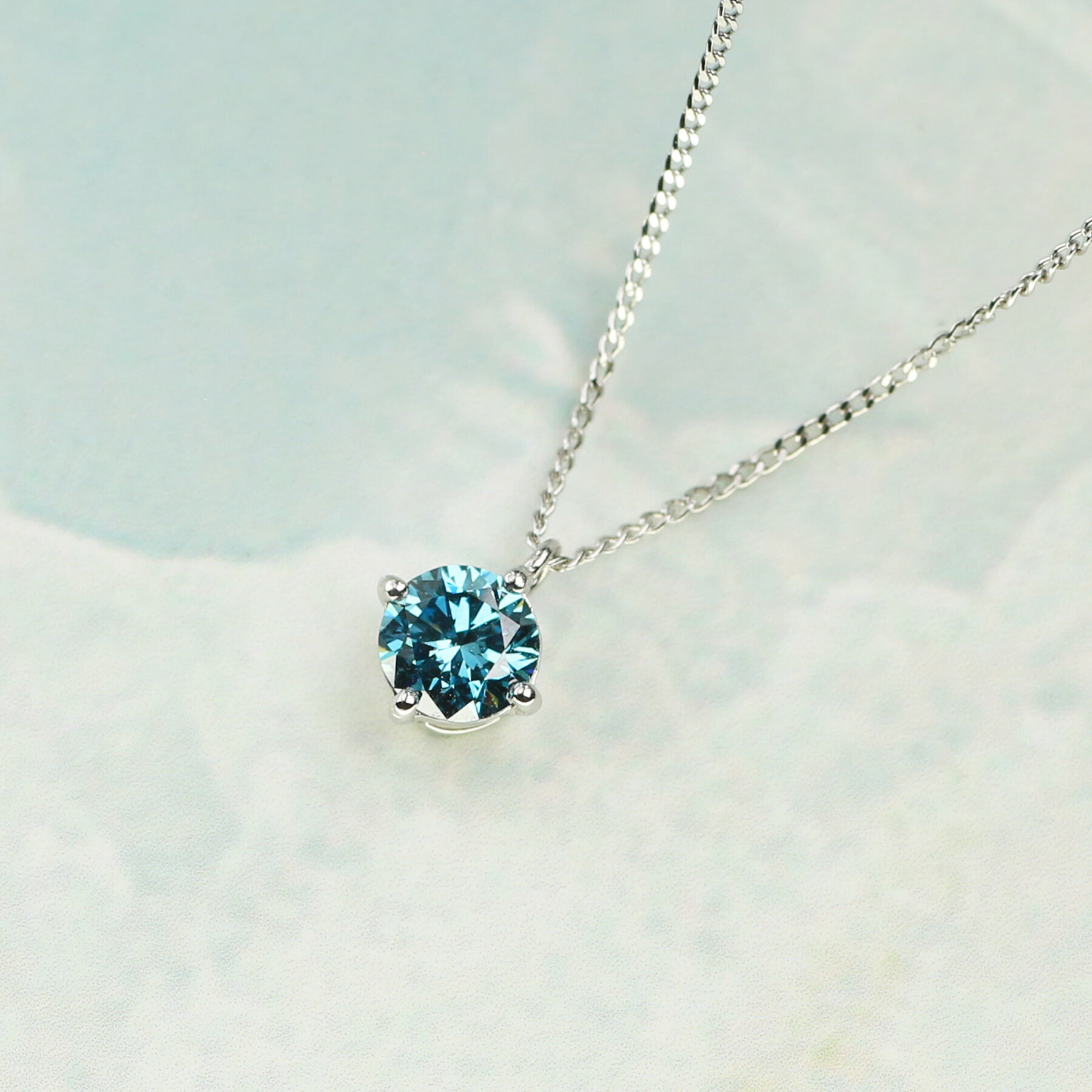 【ふるさと納税】プラチナ900 ラボブルーダイヤネックレス 0.2ct クラウン LAB-PT900-007BL [AM325] / プラチナ900 ブルーダイヤヤモンド ダイヤモンド ダイアモンド ダイヤ ネックレス クラウン アクセサリー ギフト プレゼント