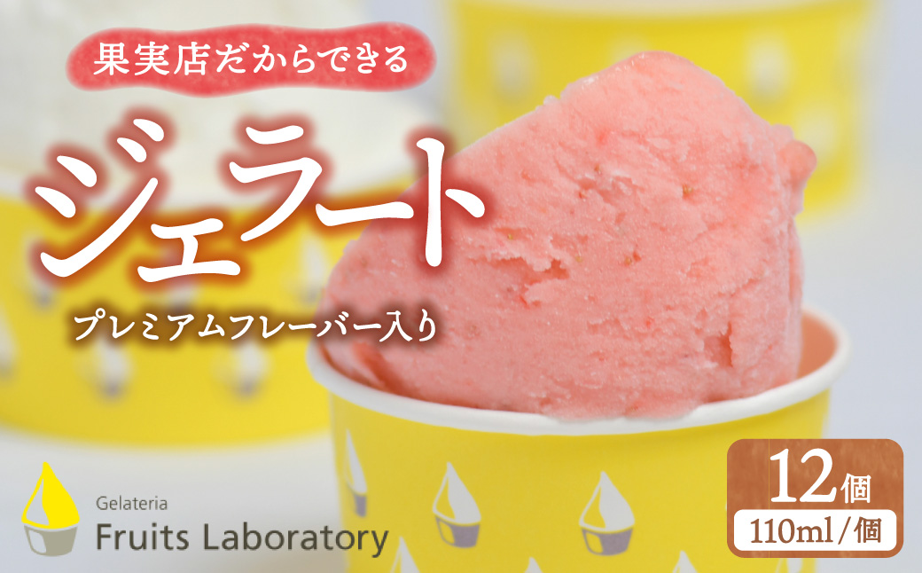 オリジナルジェラート１２カップ（プレミアムフレーバー入り）  【Gelateria Fruits laboratory 】  gf00004