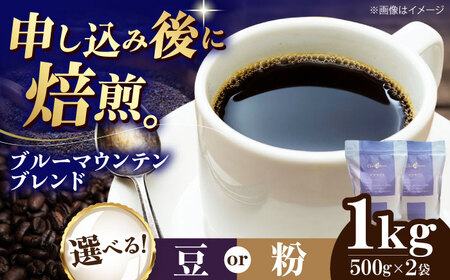 コーヒー豆 ブルーマウンテンブレンド 1kg （500g×2袋） 珈琲 コーヒー豆 コーヒー粉 コーヒー ドリップ ドリップ珈琲 飲料 愛媛県大洲市/株式会社日珈[AGCU008]