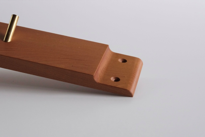 フックバー 真鍮 壁掛け フック w560mm×h70mm×d15mm ウォールフック 樹種 サクラ 壁面収納 玄関 子供部屋 インテリア DIY おしゃれ シンプル デザイン HOFF&Co. お取