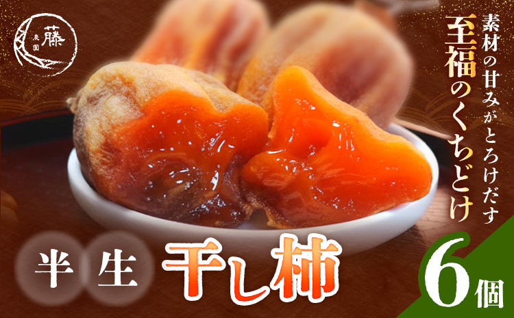 【先行予約】半生干し柿 6個 御船藤農園《2026年11月上旬-2027年1月中旬頃出荷》熊本県 御船町 柿 高瀬柿 果物 フルーツ かき セミドライ 甘味 くだもの 和菓子 ねっとり 濃厚 おやつ 