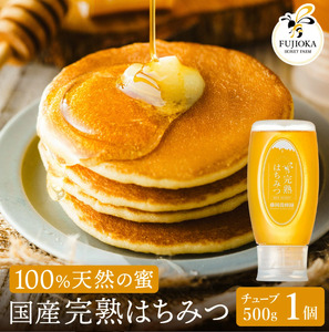【2025年採蜜予約受付 2025年8月から順次発送】 完熟はちみつ　500g（藤岡養蜂園） 　014FY01N. ／ 完熟 熟成 天然 ハチミツ 養蜂 蜂蜜 ミツバチ チューブ 