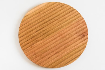 トーストを美味しく食べる木のパン皿（波乗りパン皿）サイズ270《直径270×厚み18（mm）》天然木 山桜 亜麻仁油 食器用洗剤OK 加茂市 朝倉家具