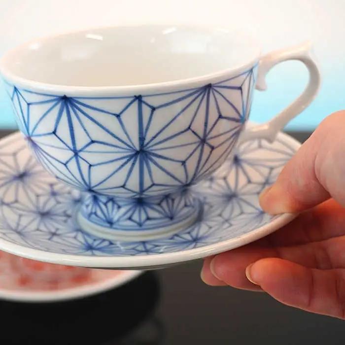 【波佐見焼】麻葉 ペア コーヒーカップ マグカップ スープマグ 陶器  食器 皿 【岩永製陶】 [ZD21] 波佐見焼