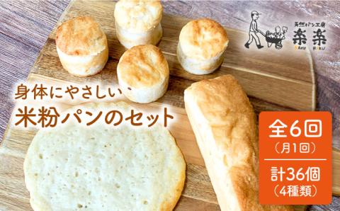 【全6回定期便】身体にやさしい米粉パンのセット【天然パン工房楽楽】 【いとしまごころ】[AVC050]