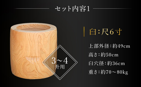 お餅つきセット【尺６寸臼、杵付】 ANF006
