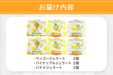 MOTTAINAI ジェラート3種（マンゴー・パイナップル・バナナ各2個入り）　6個セット