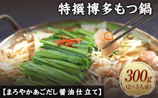 特撰博多もつ鍋 【まろやかあごだし醤油仕立て】 2〜3人前 300g 《30営業日以内に出荷予定(土日祝を除く)》
