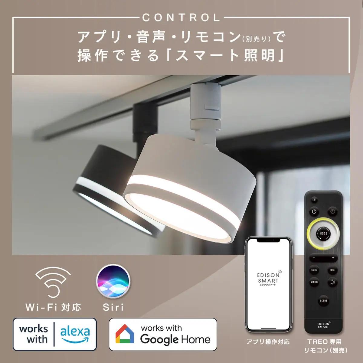 エジソンスマート TREO ミニシーリングライト アーム付き(ダクトレール用) 福岡市 ブラック