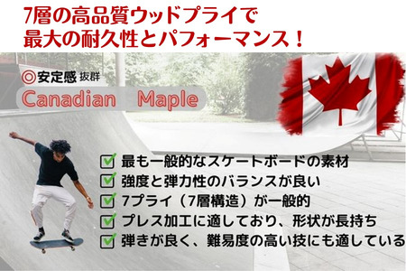 スケートボード 完成品 8.0" 初心者から上級者向け カナディアンメープル Tツール 工具付き WalnutSkate スケボー コンプリート 組み立て済み ストリート パーク トリック用 初心者 
