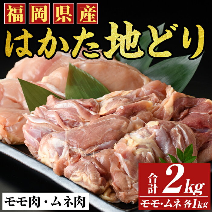 【ふるさと納税】はかた地鶏モモムネセット(合計2kg・1kg×2p) 鶏肉 もも むね 胸肉 とりにく とり肉 鶏もも 国産【MEAT PLUS】